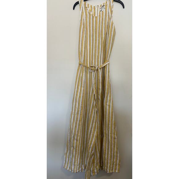 Rachel Zoe 100% Linen Jumpsuit Womens Size 6 Coastal Vertical Stripes - Picture 1 of 5